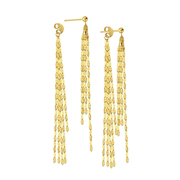 Modern Earring Extension Earring Pendant Solid White Gold Tassel Charm